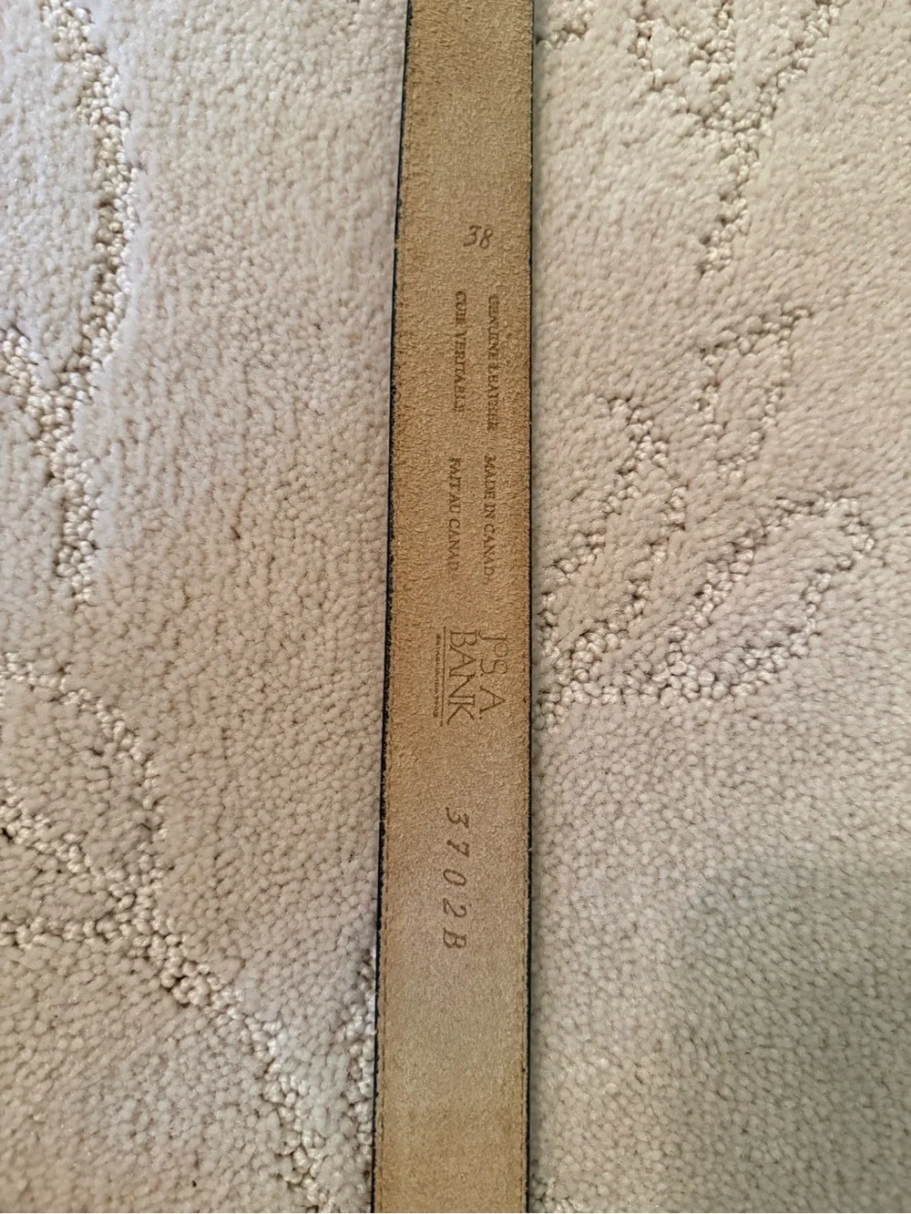 Jos. A. Bank Dark Brown Leather Belt with Gold Buckle